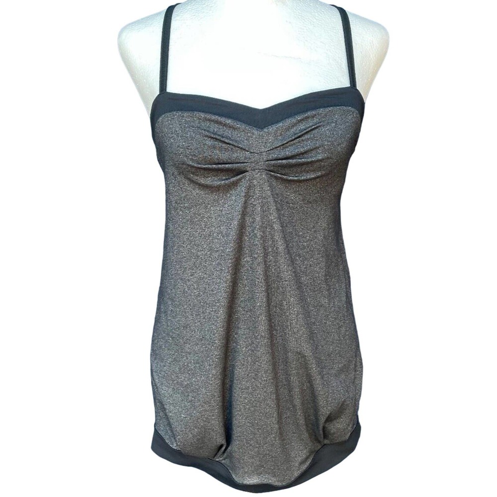 Lululemon Pure Focus Sweetheart Tank Top Adjustable Convertible Straps Sz 4 Gray